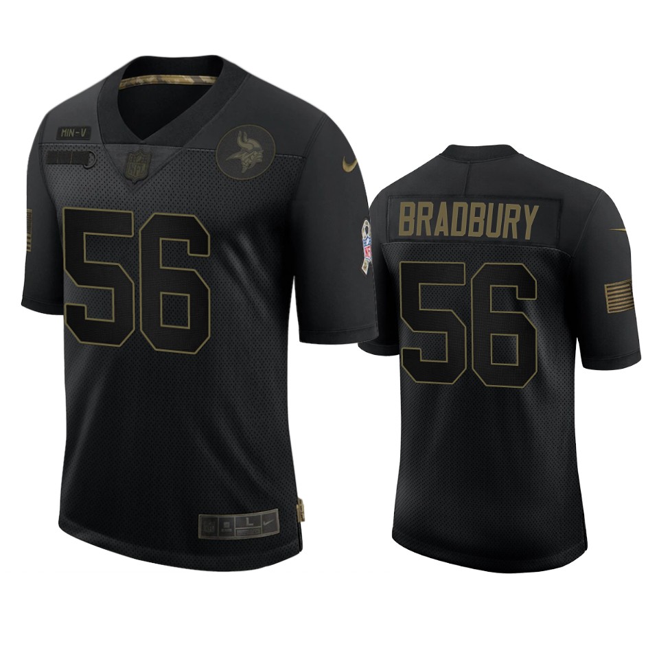 Vikings Garrett Bradbury Limited Jersey Black 2020 Salute To Service