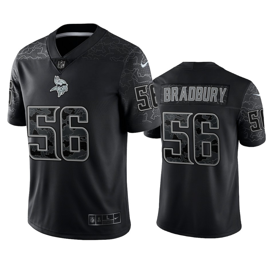 Vikings Garrett Bradbury Reflective Limited Black Jersey