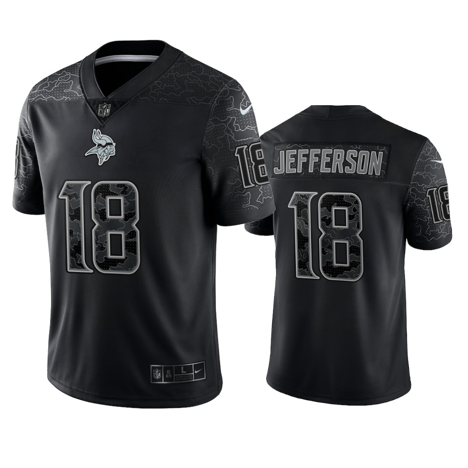 Vikings Justin Jefferson Reflective Limited Black Jersey