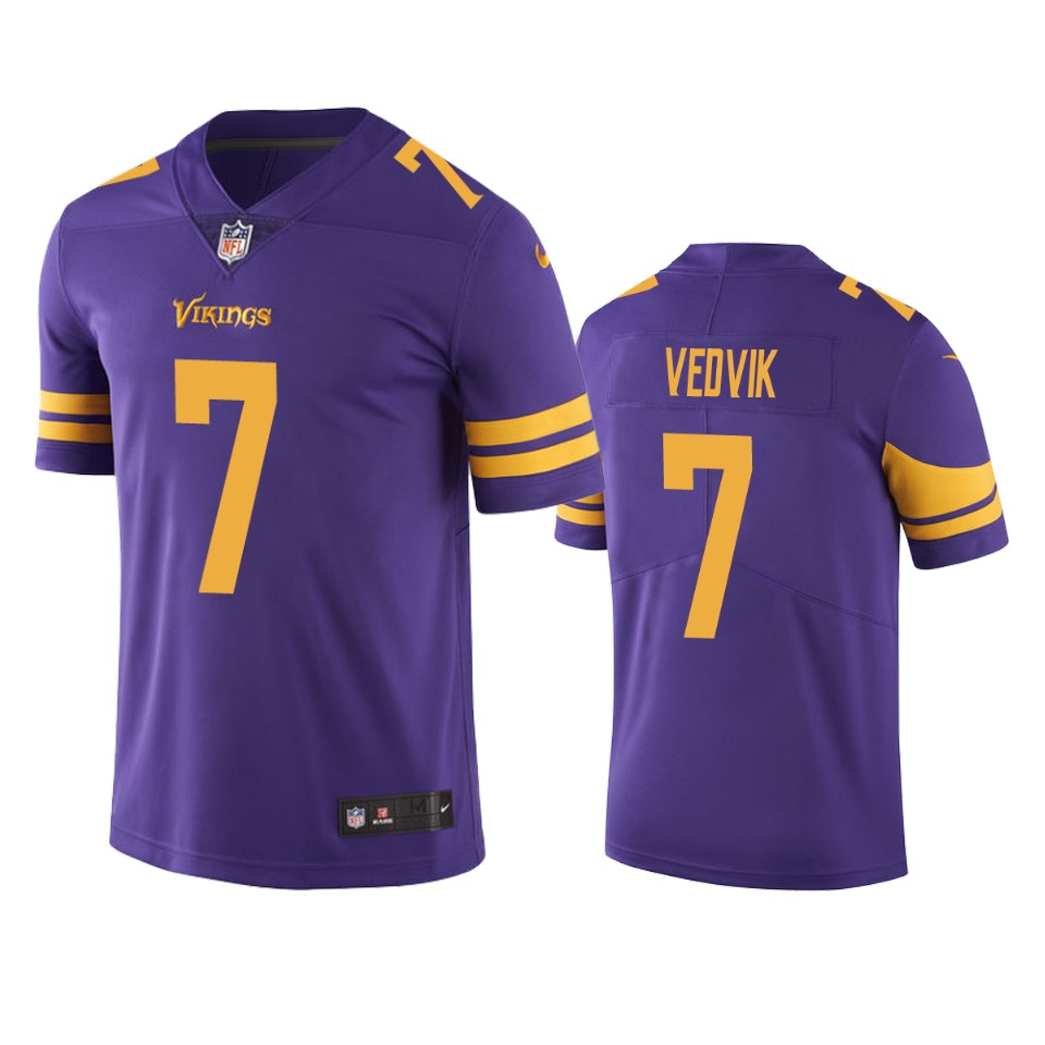Vikings Kaare Vedvik Purple Color Rush Limited Jersey