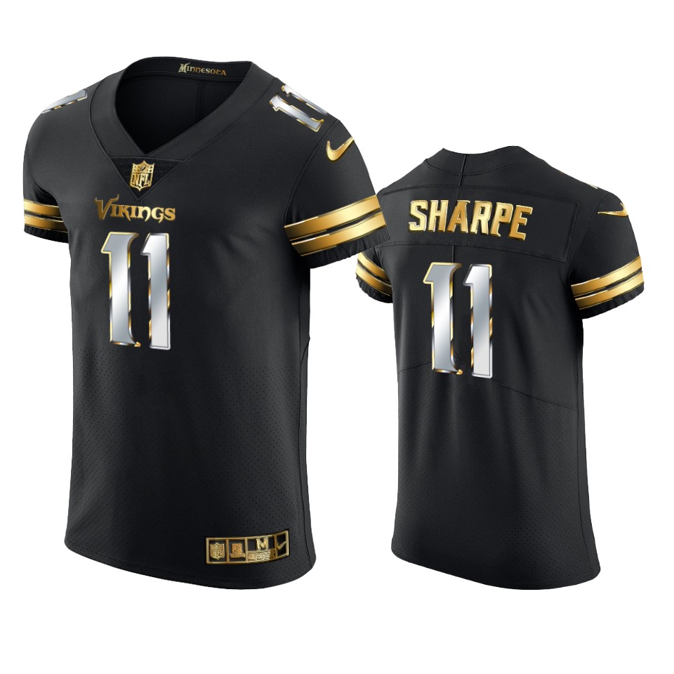 Vikings Tajae Sharpe Golden Edition Black Vapor Elite Jersey
