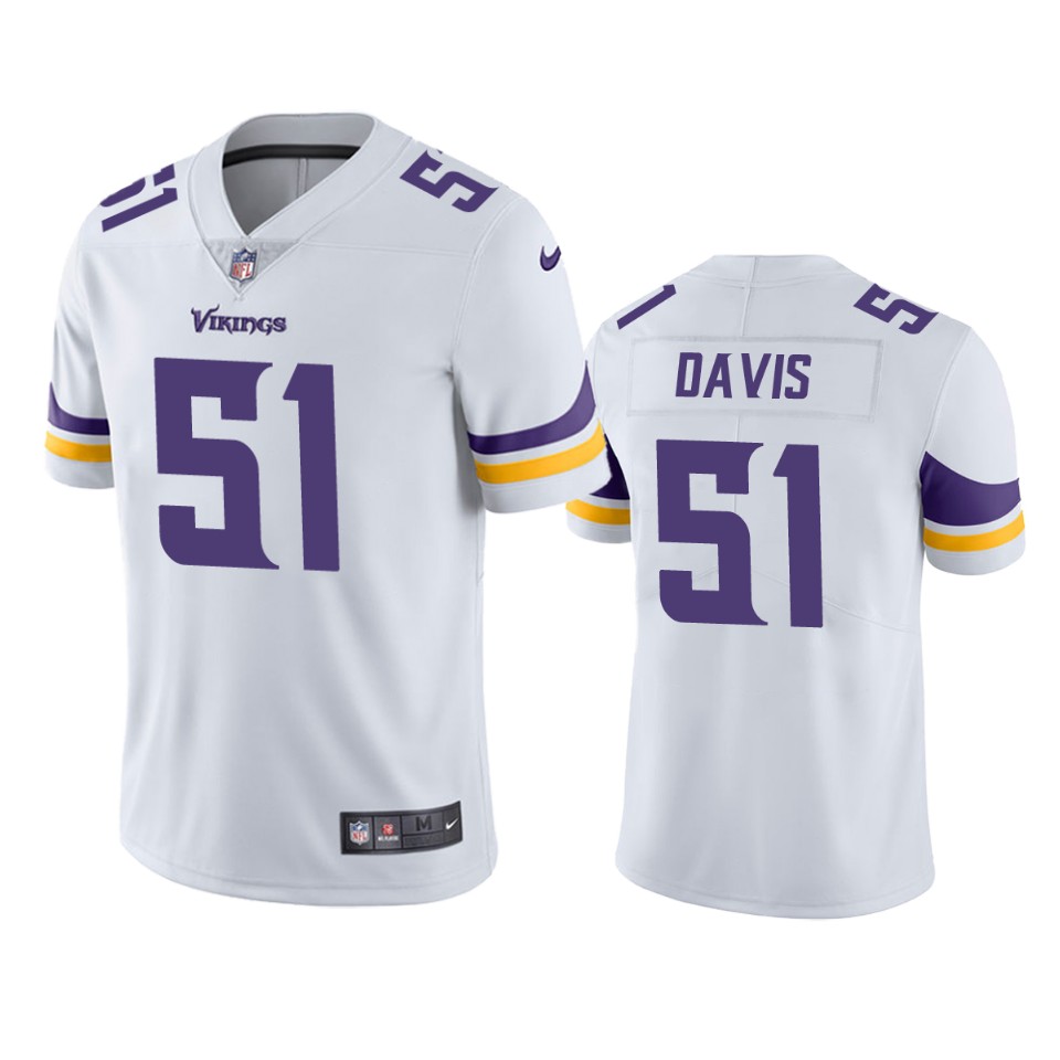 Vikings Wyatt Davis Vapor Limited White Jersey Men's