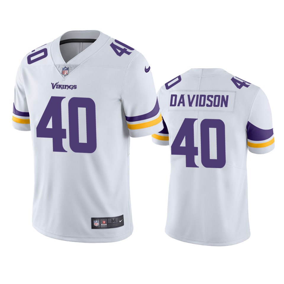 Vikings Zach Davidson Vapor Limited White Jersey Men's