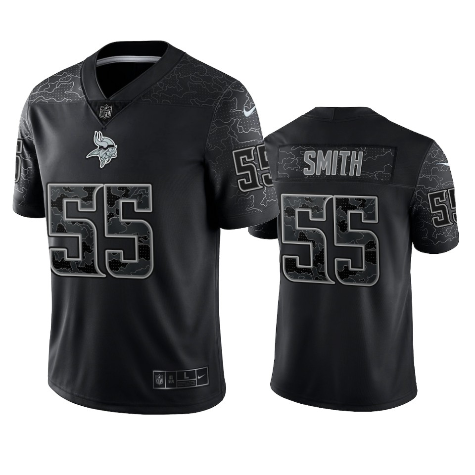 Vikings Za'darius Smith Reflective Limited Black Jersey
