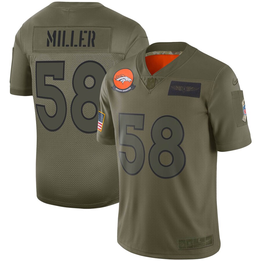 Von Miller Denver Broncos Youth 2019 Salute To Service Game Jersey - Olive