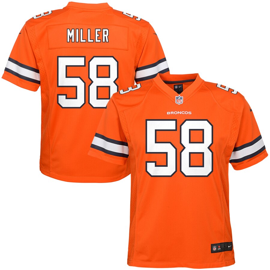 Von Miller Denver Broncos Youth Color Rush Game Jersey - Orange