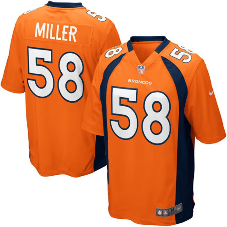 Von Miller Denver Broncos Youth Team Color Game Jersey - Orange