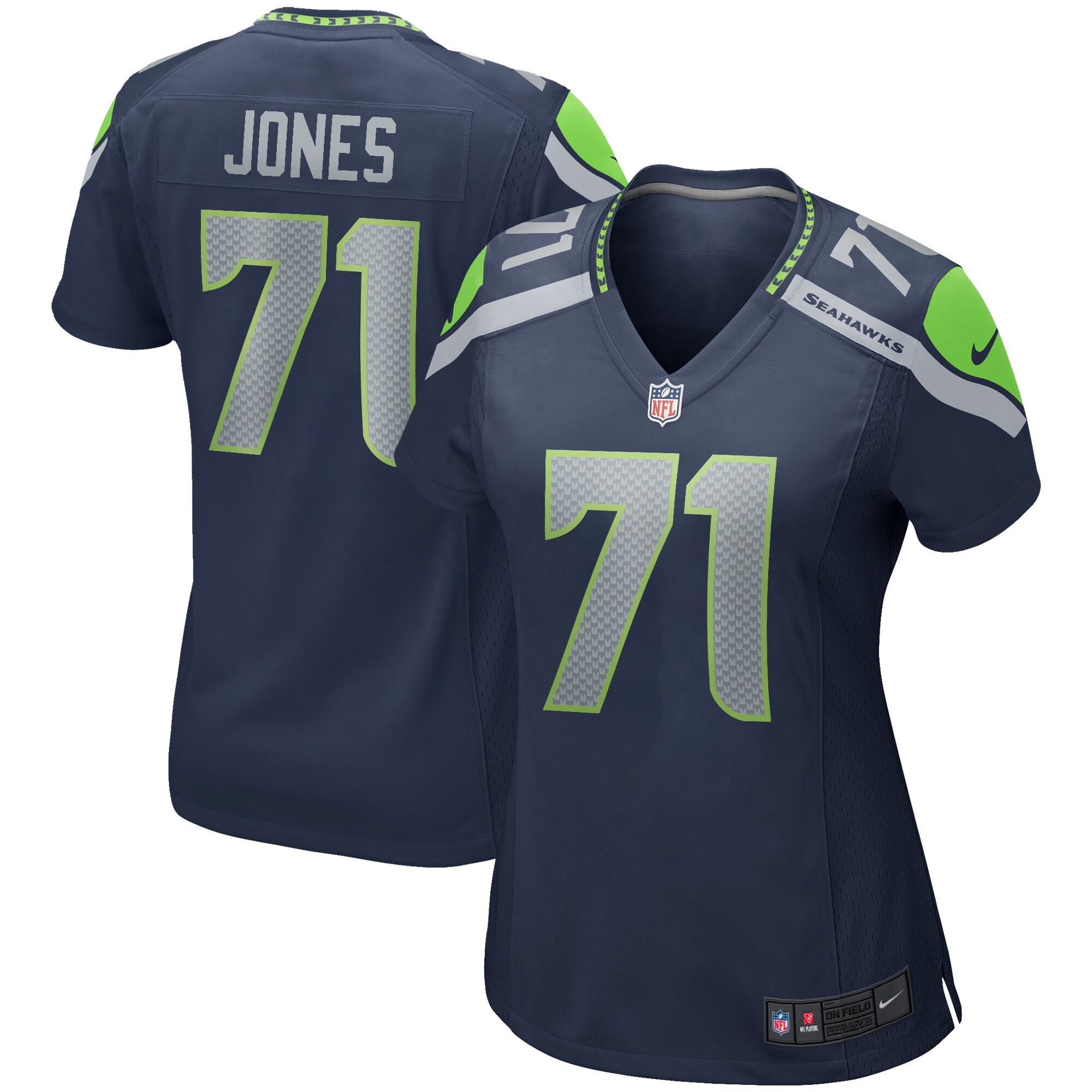 Walter Jones Seattle Seahawks Women's Game Retired Player Jersey - College Navy