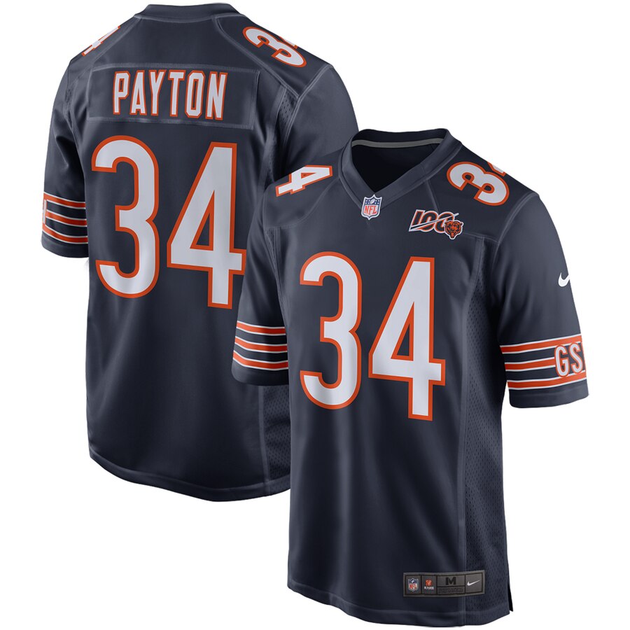 Walter Payton Chicago Bears 100th Season Retired Game Jersey - Navy