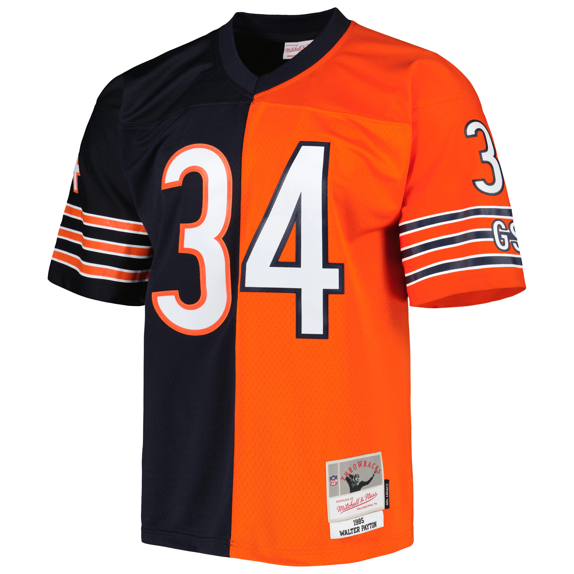 Walter Payton Chicago Bears 1985 Split Legacy Jersey – Navy/orange