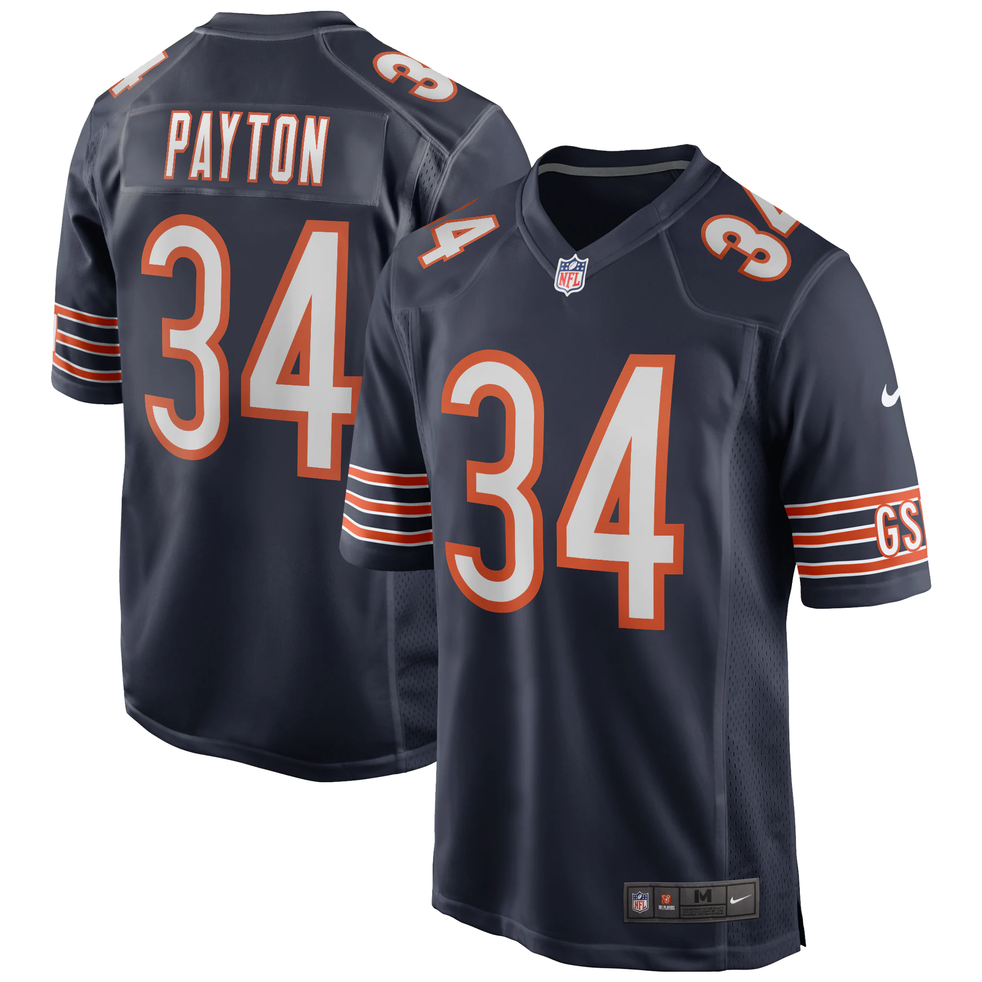 Walter Payton Chicago Bears Game Retired Player Jersey - Navy