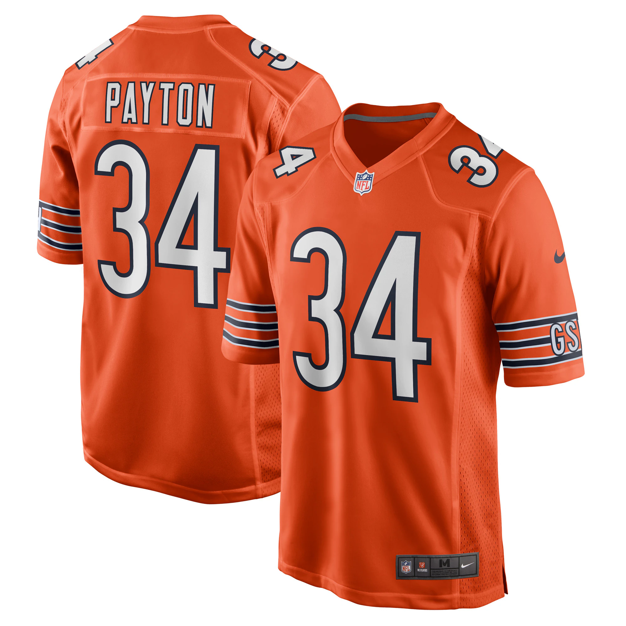 Walter Payton Chicago Bears Retired Player Jersey - Orange