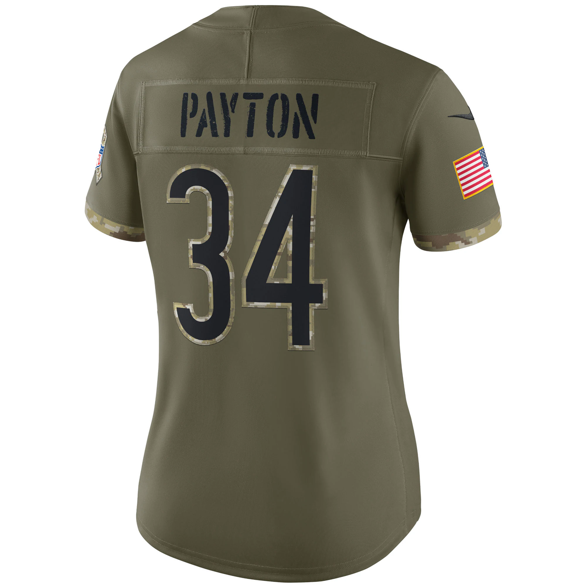 Walter Payton Chicago Bears Women’s 2022 Salute To Service Retired Player Limited Jersey – Olive