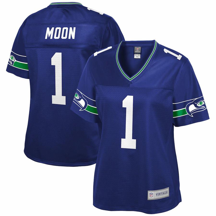 Warren Moon Seattle Seahawks Pro Line Women's Retired Player Jersey - Royal
