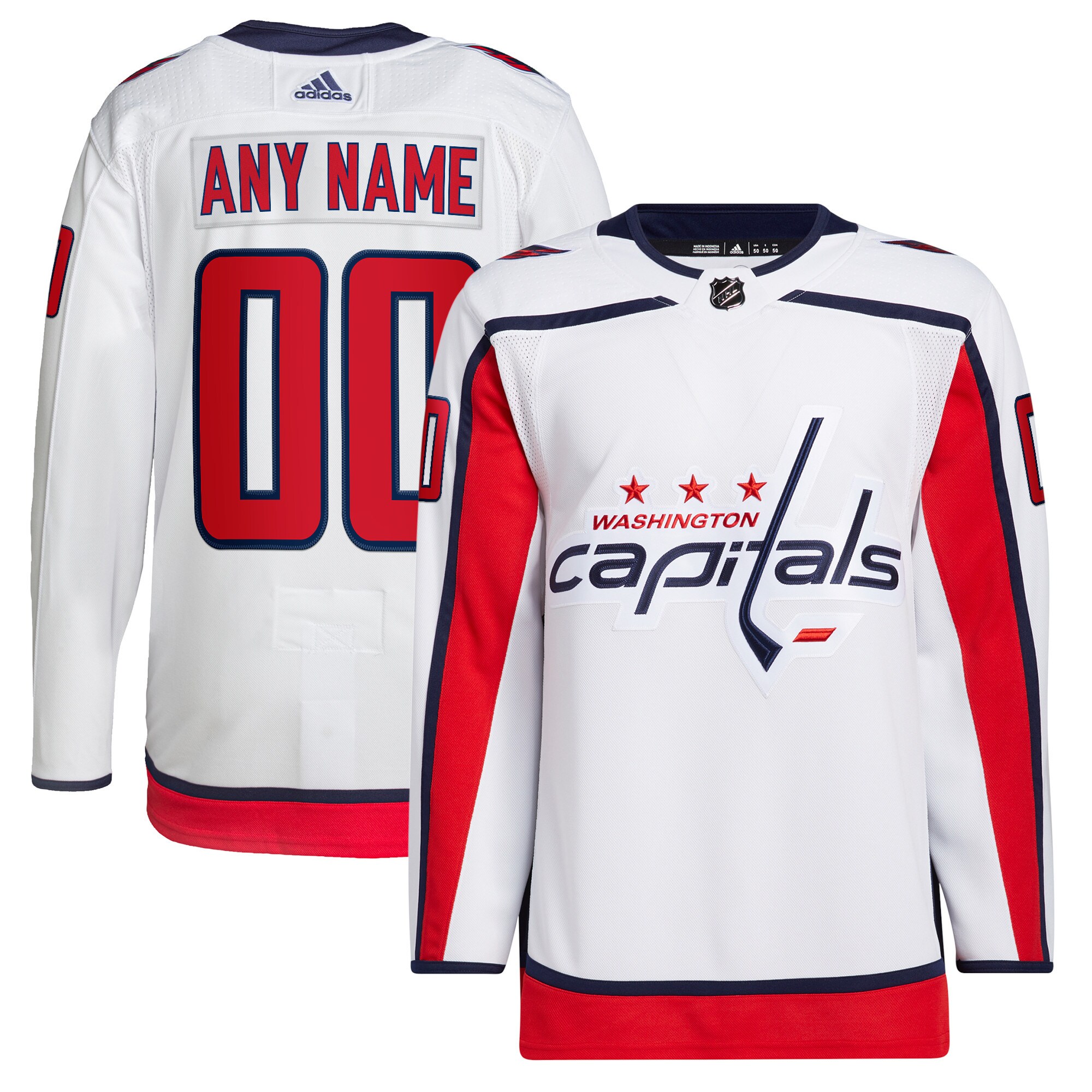 Washington Capitals Away Primegreen Custom Jersey - White