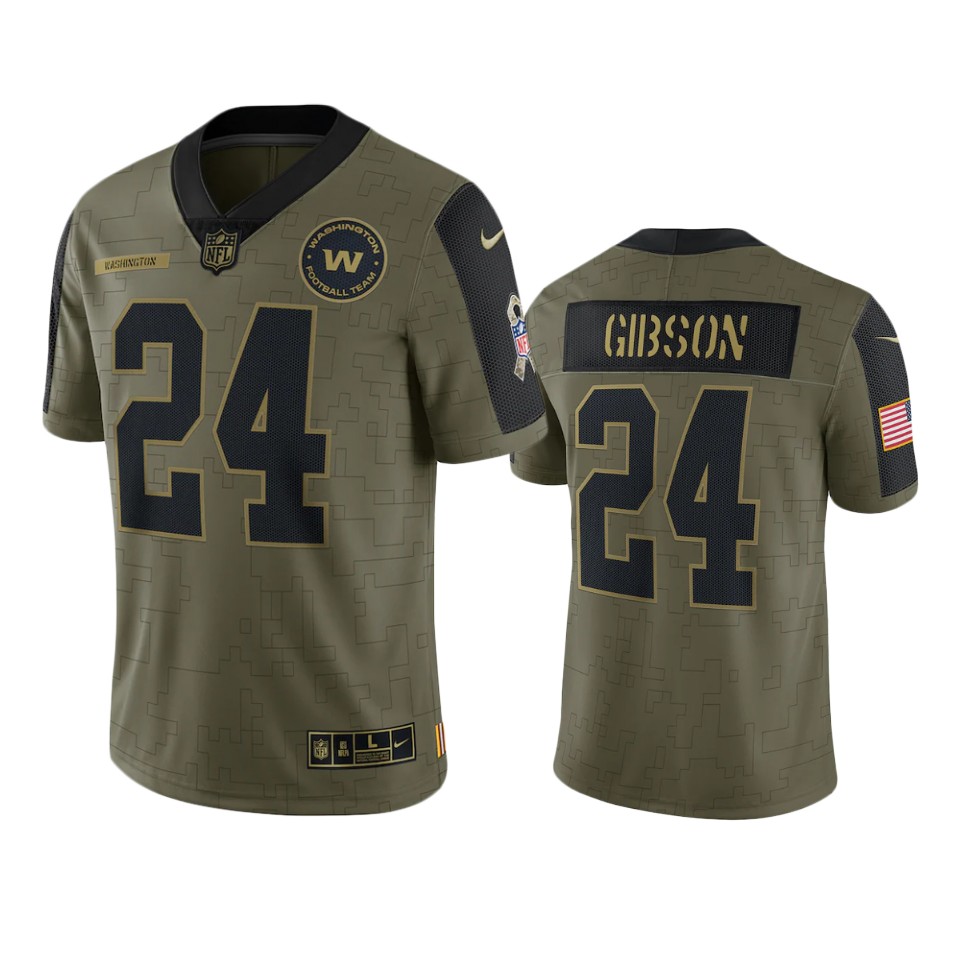 Washington Football Team Antonio Gibson Limited Jersey Olive 2021 Salute To Service
