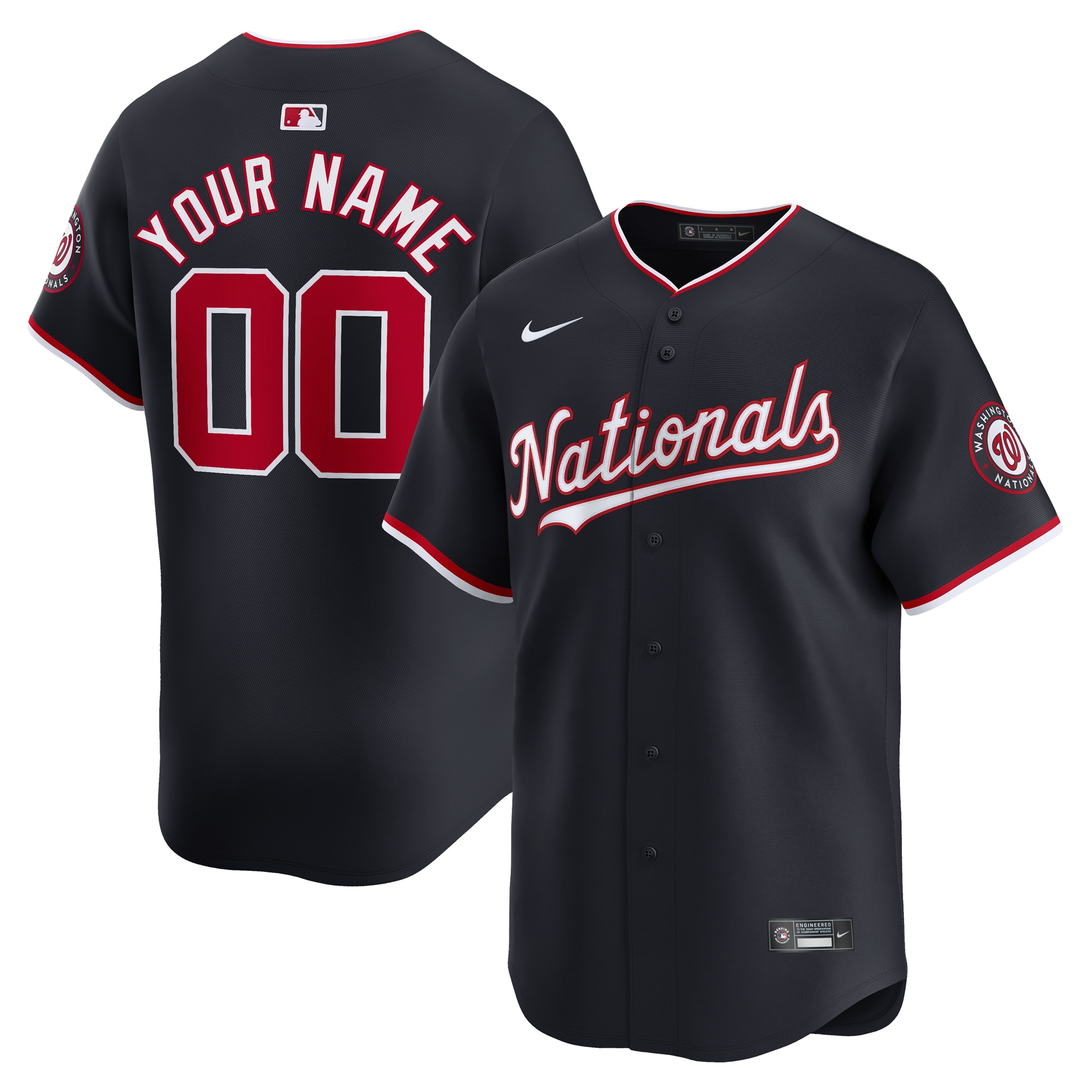 Washington Nationals Alternate Limited Custom Jersey  Navy