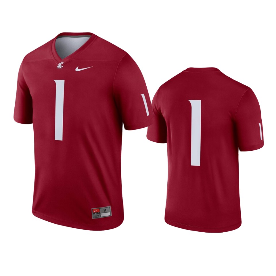 Washington State Cougars #1 Crimson Football Legend Jersey