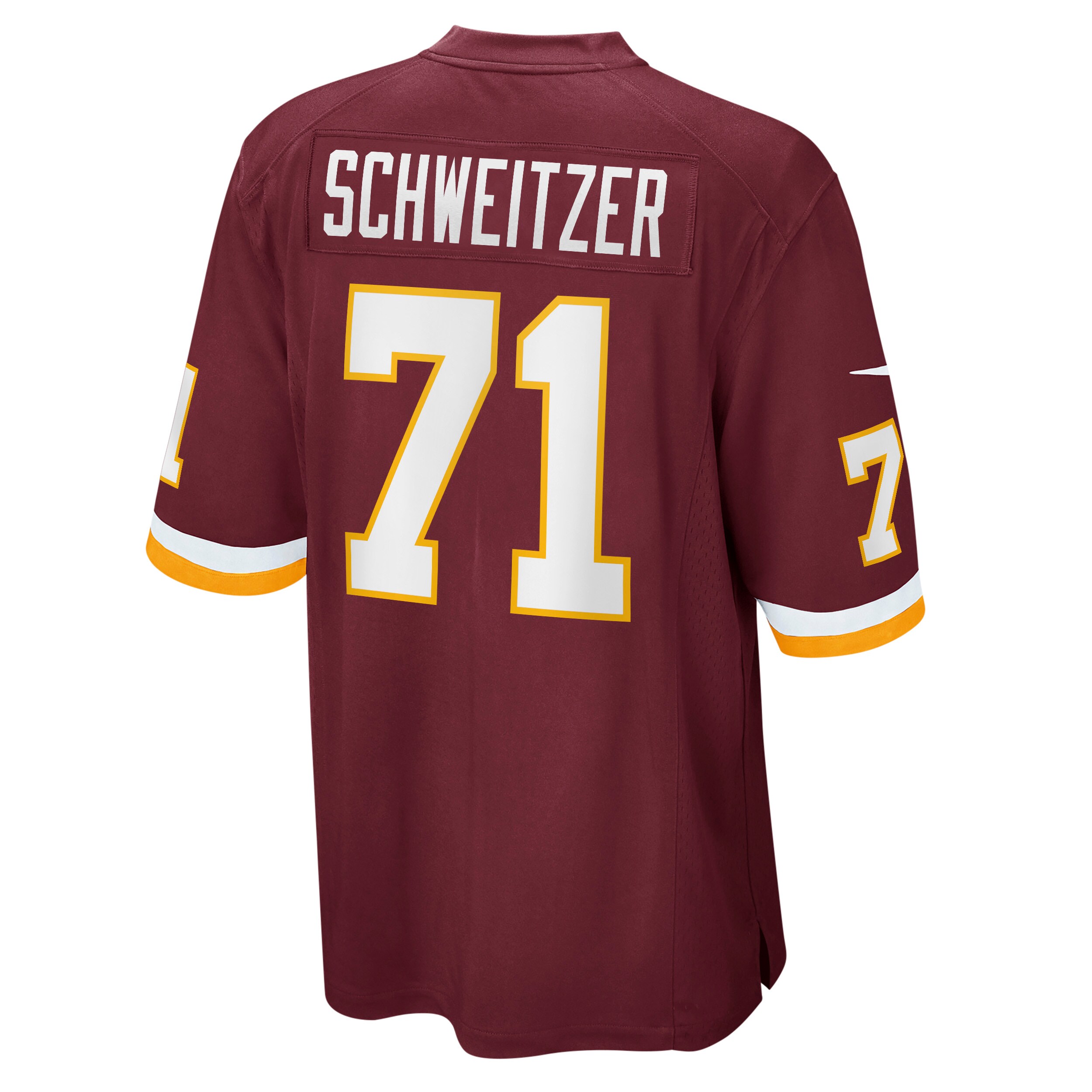 Wes Schweitzer Washington Football Team Game Player Jersey – Burgundy