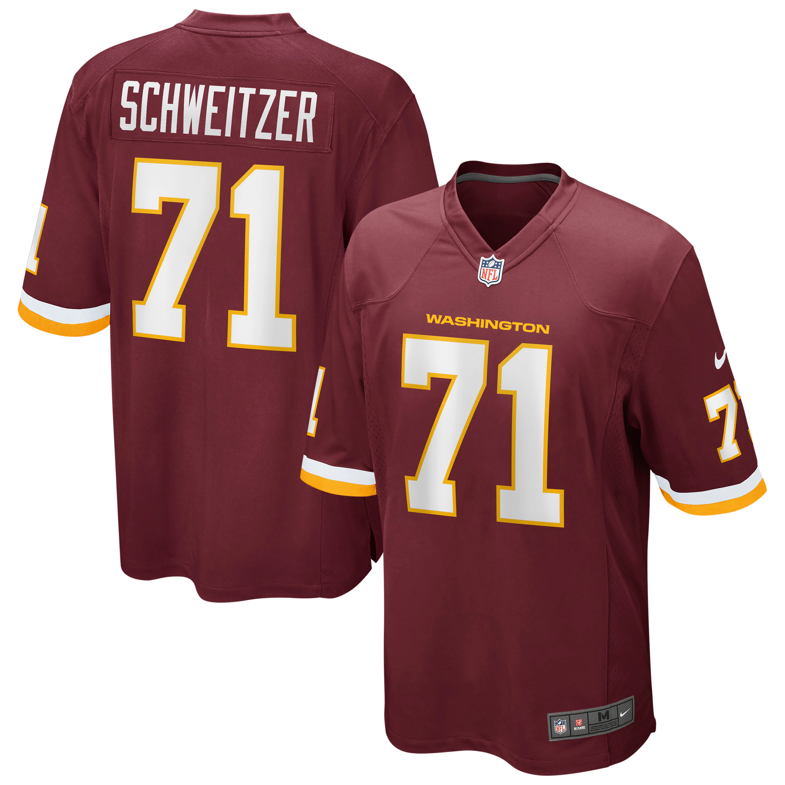 Wes Schweitzer Washington Football Team Game Player Jersey - Burgundy