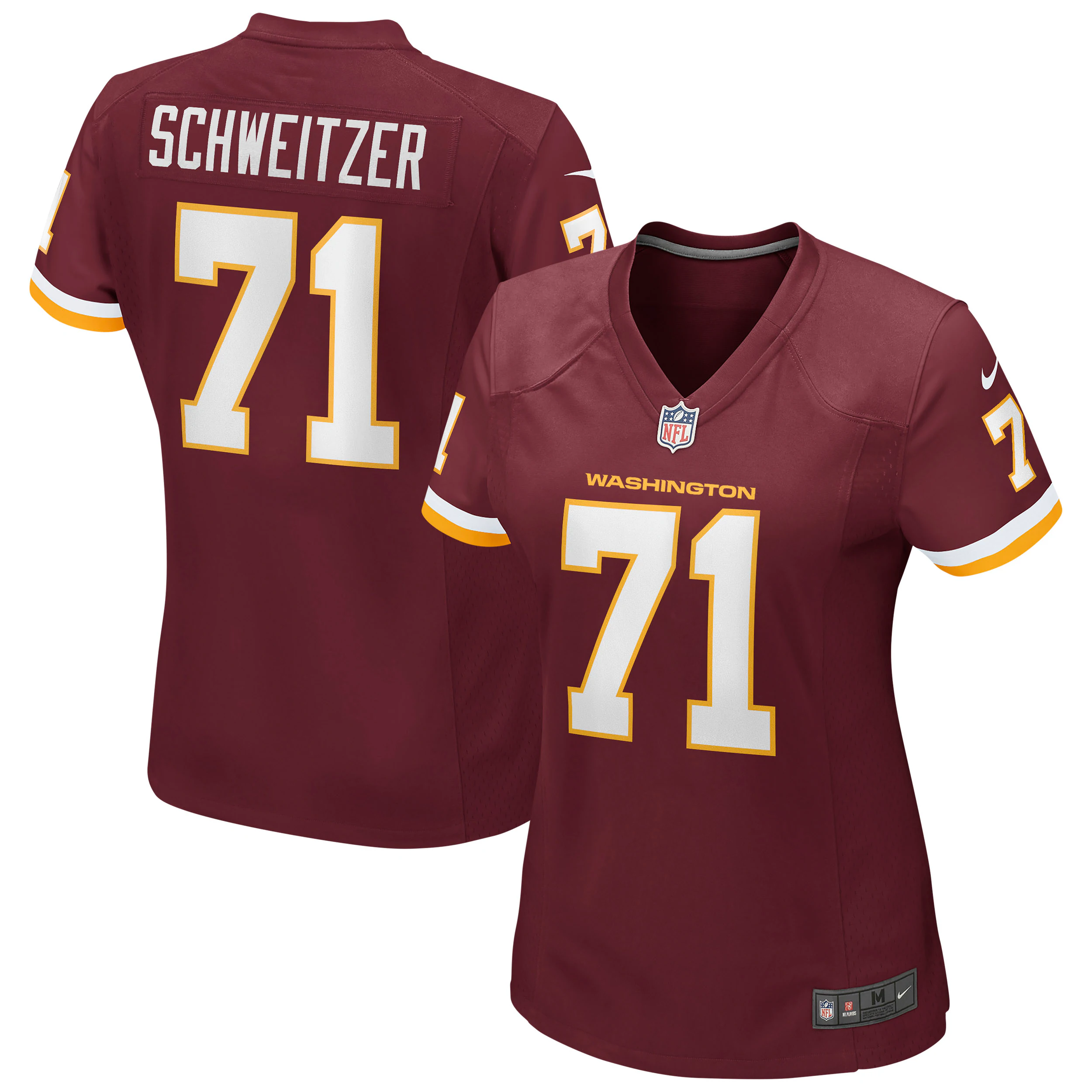 Wes Schweitzer Washington Football Team Women's Game Player Jersey -burgundy