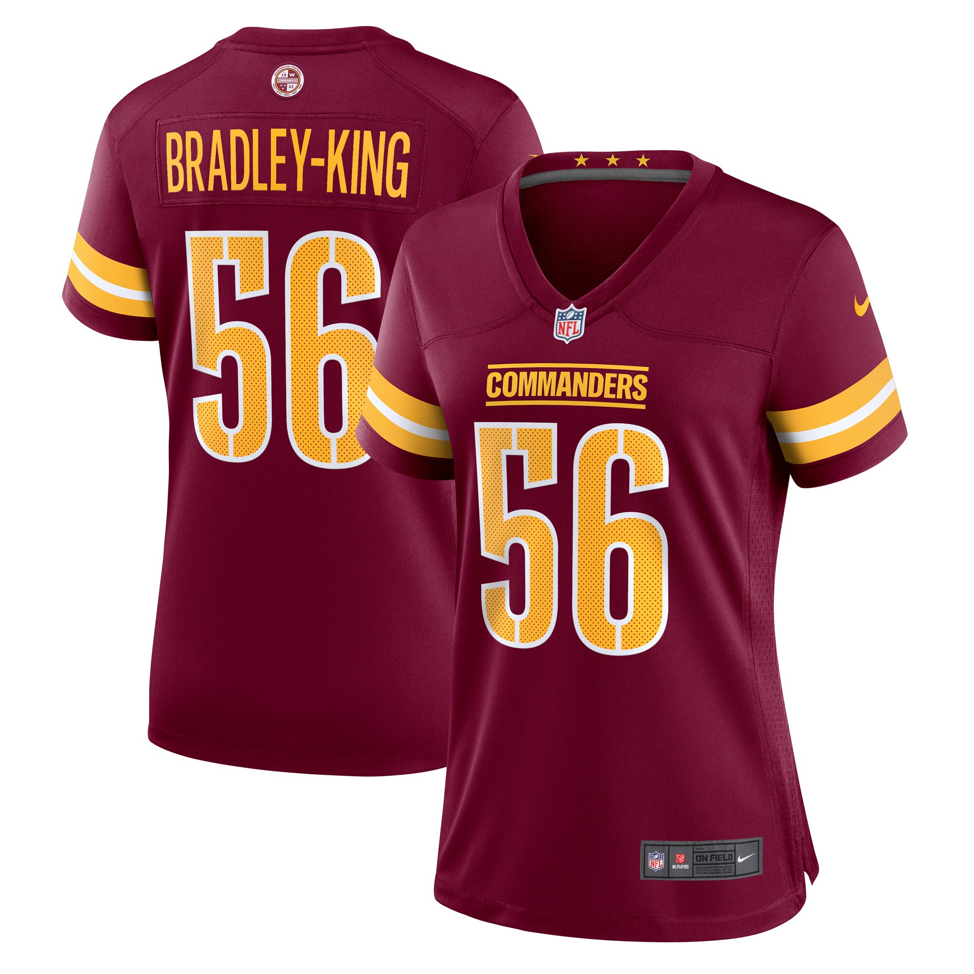 Will Bradley-king Washington Commanders Women's Game Player Jersey - Burgundy