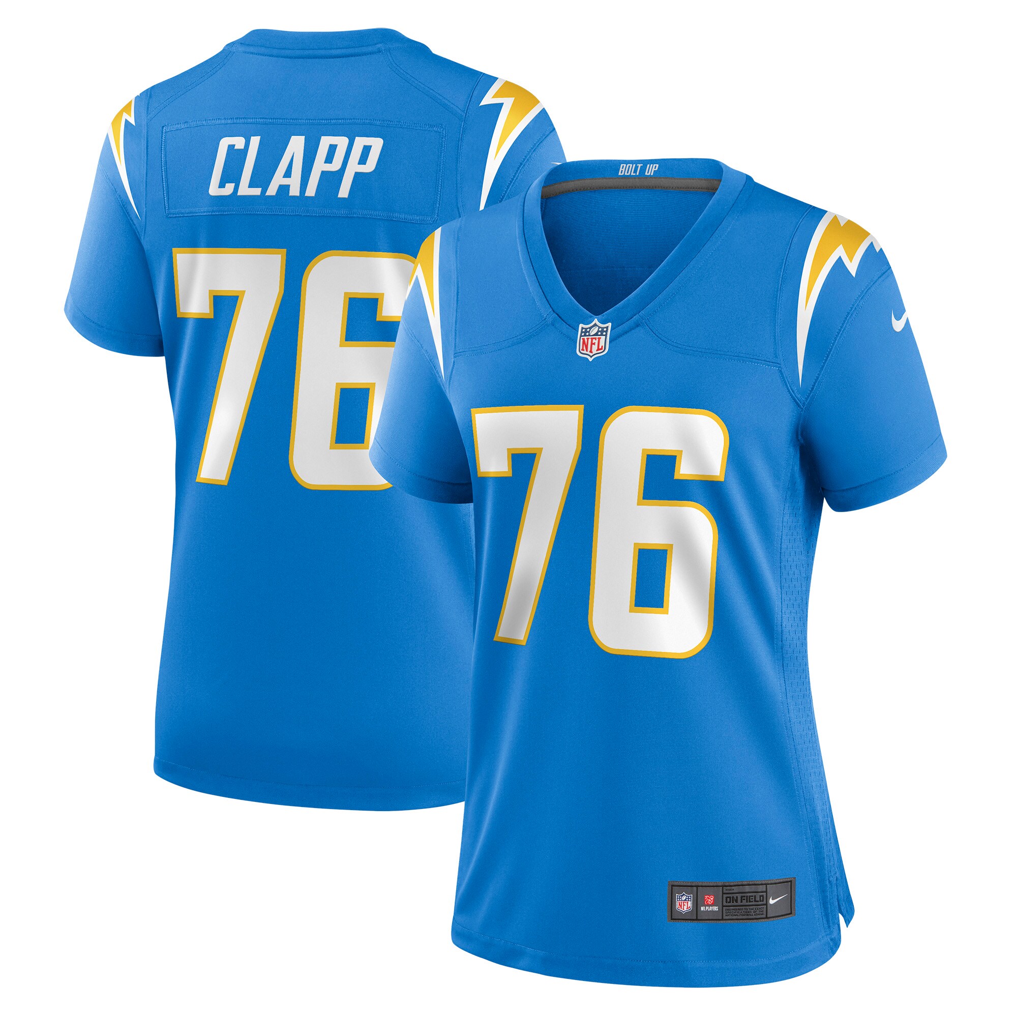 Will Clapp Los Angeles Chargers Women's Game Jersey - Powder Blue