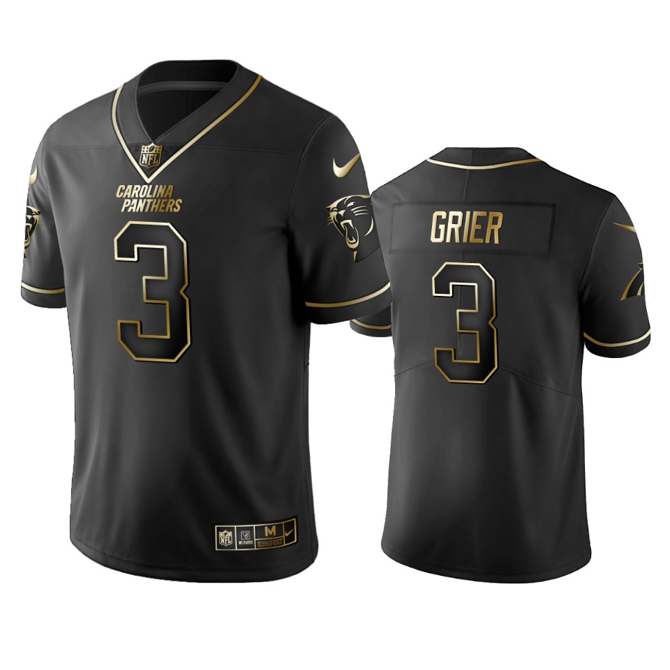 Will Grier Panthers Black Golden Edition Vapor Limited Jersey
