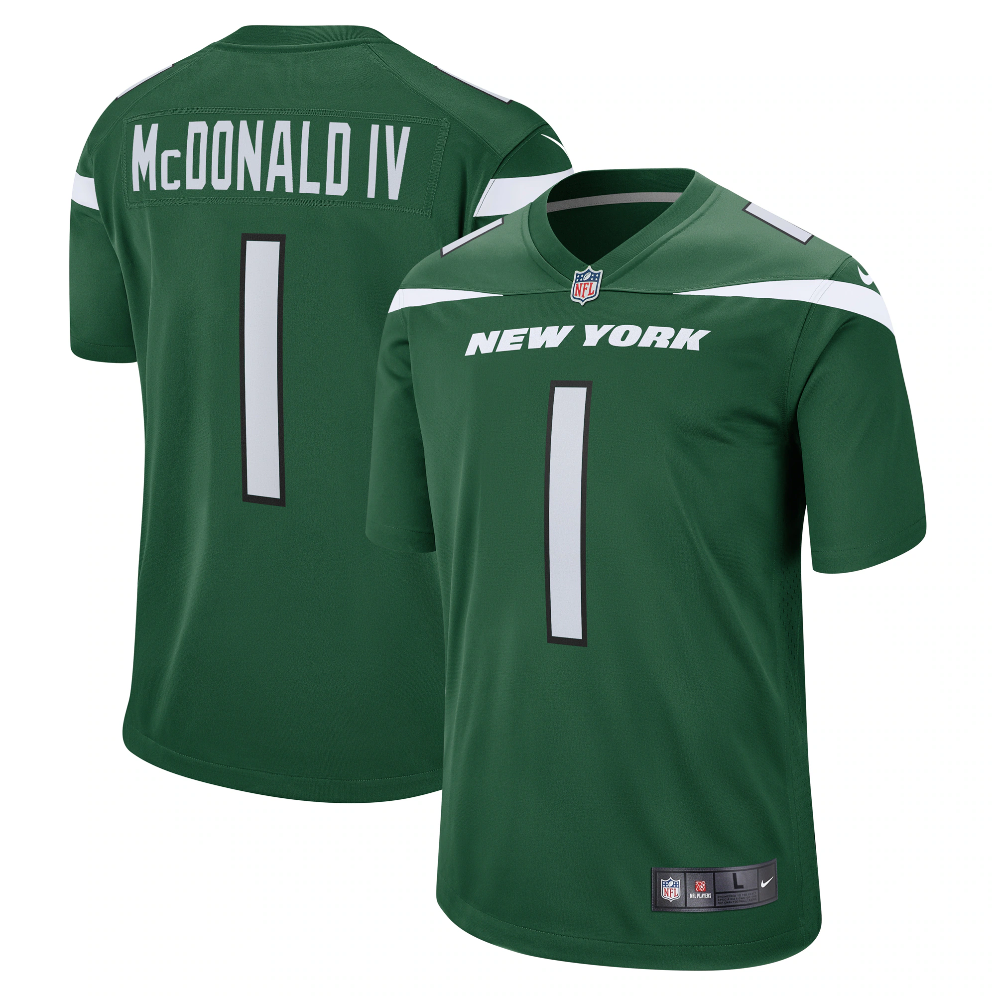 Will Mcdonald Iv New York Jets 2023 Draft First Round Pick Game Jersey - Gotham Green