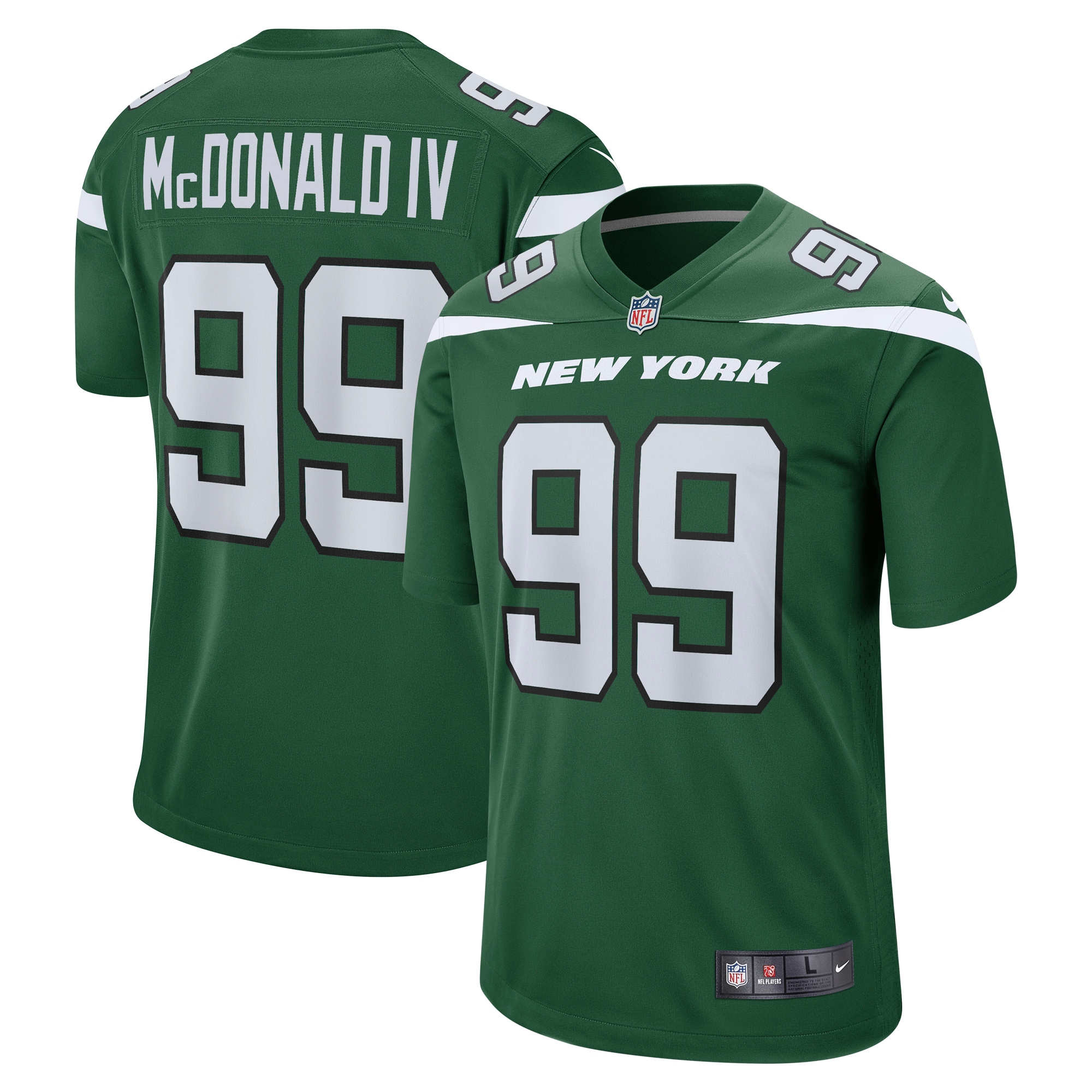 Will Mcdonald Iv New York Jets 2023 Draft First Round Pick Game Jersey - Gotham Green