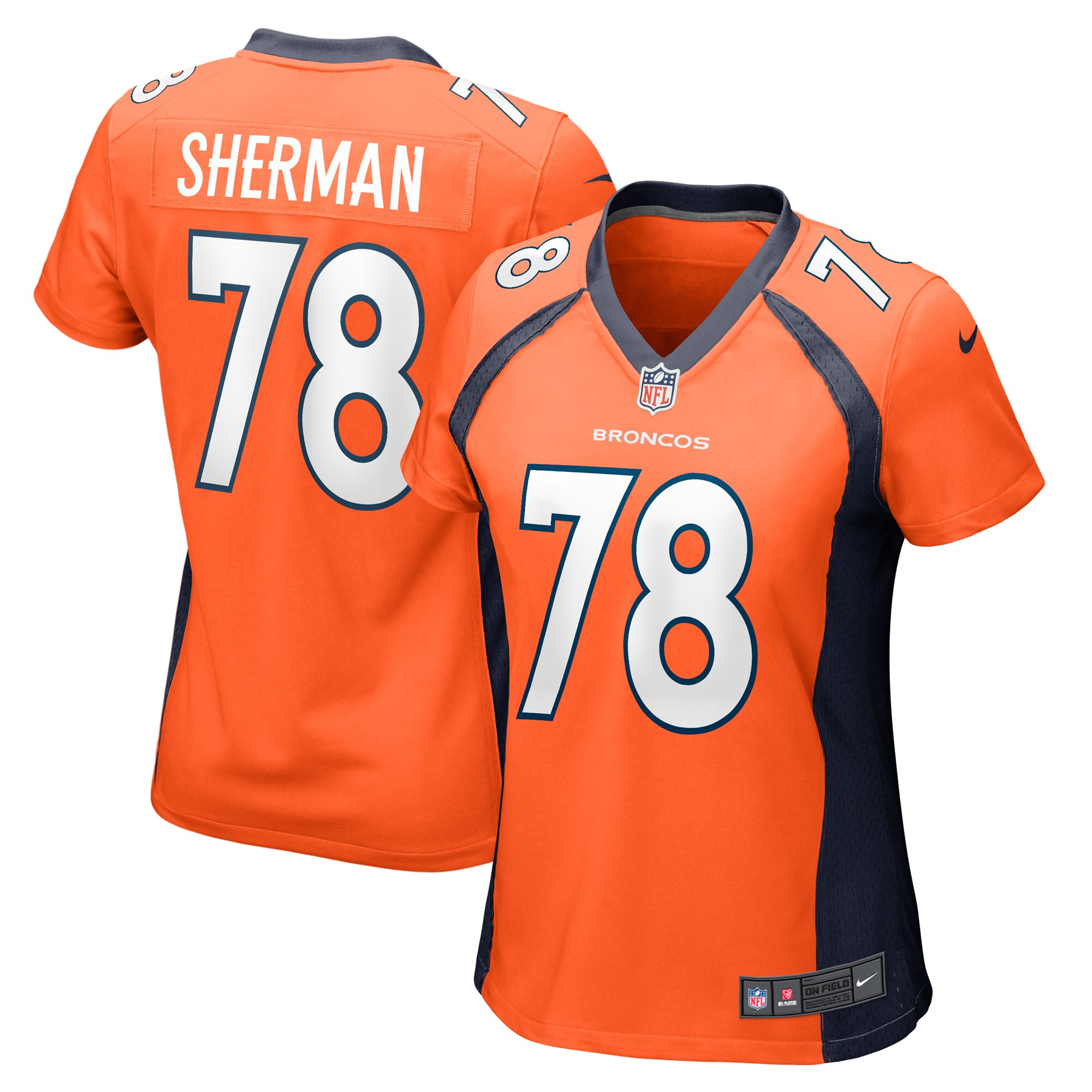 William Sherman Denver Broncos Women's Team Game Jersey - Orange