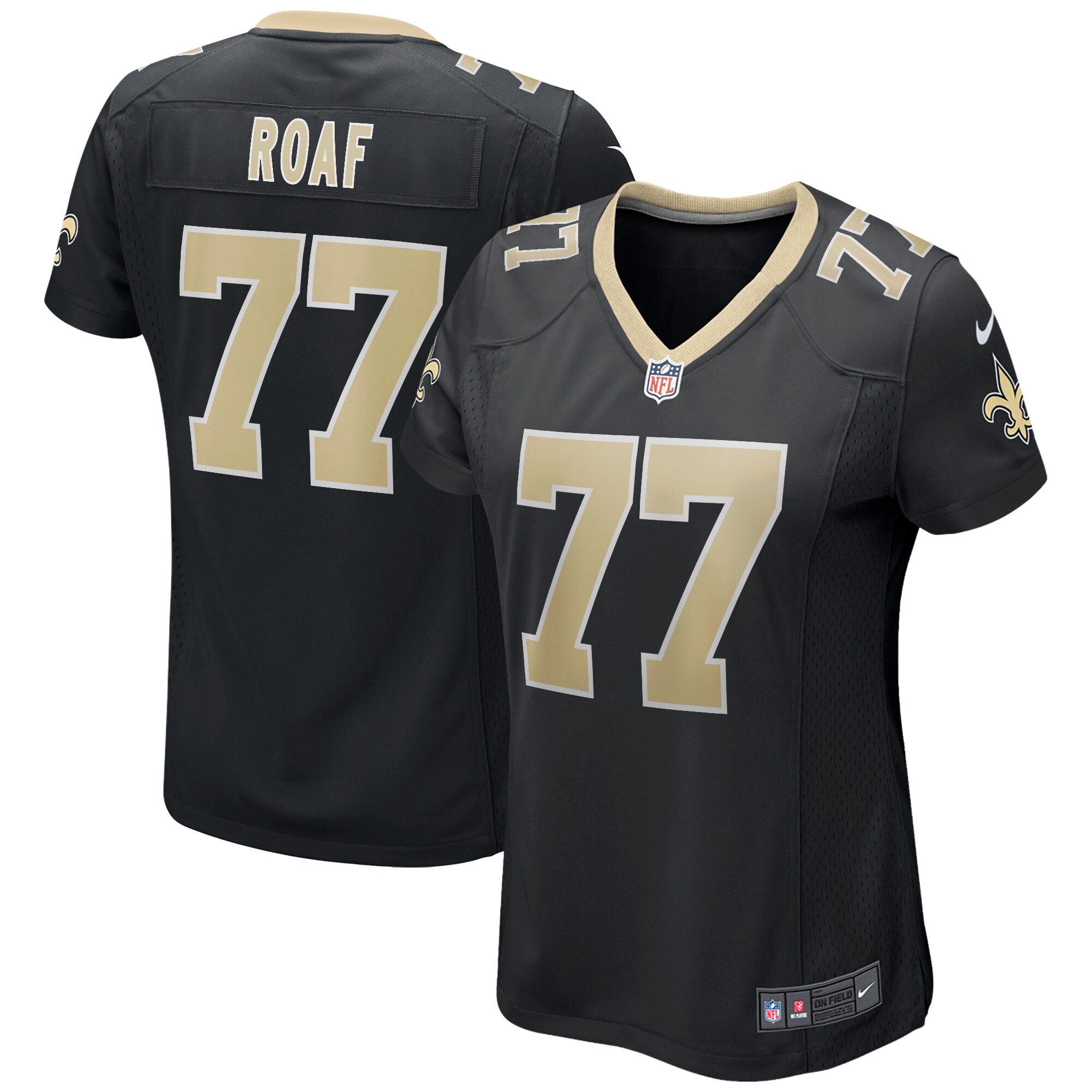 Willie Roaf New Orleans Saints Women's Game Retired Player Jersey - Black