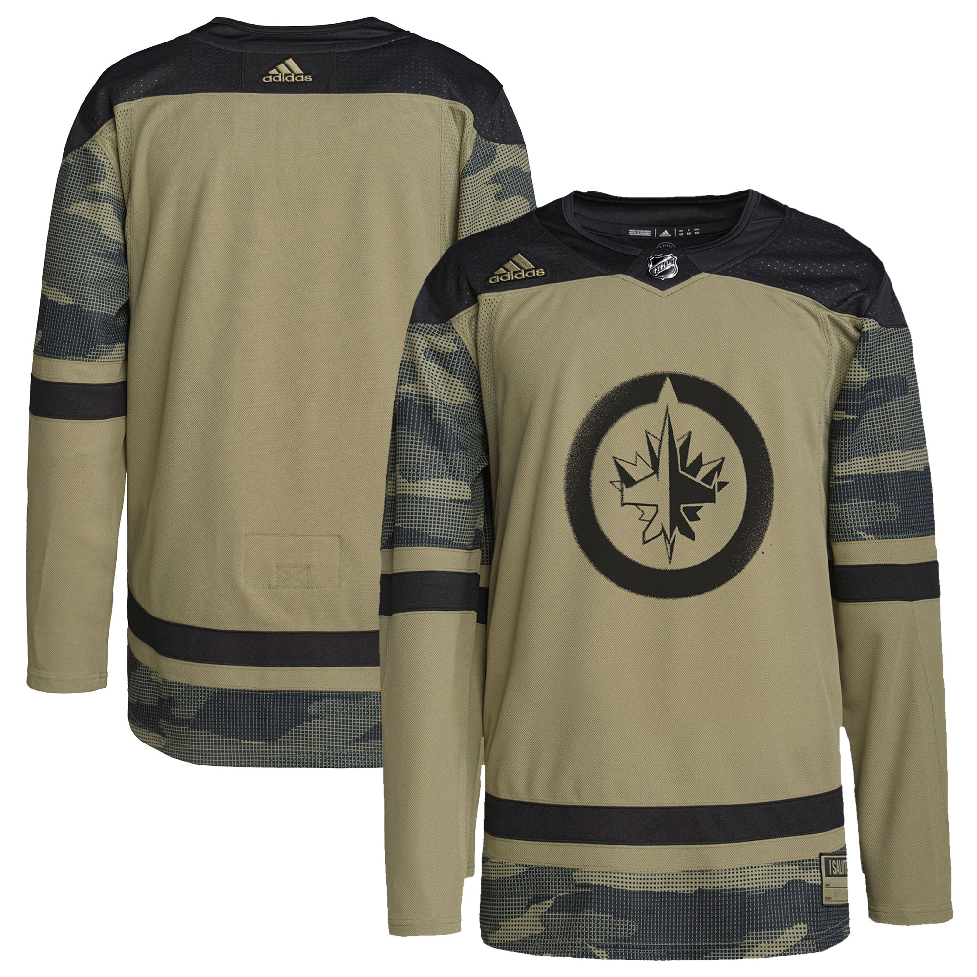 Winnipeg Jets Logo Military Appreciation Team Practice Jersey - Camo