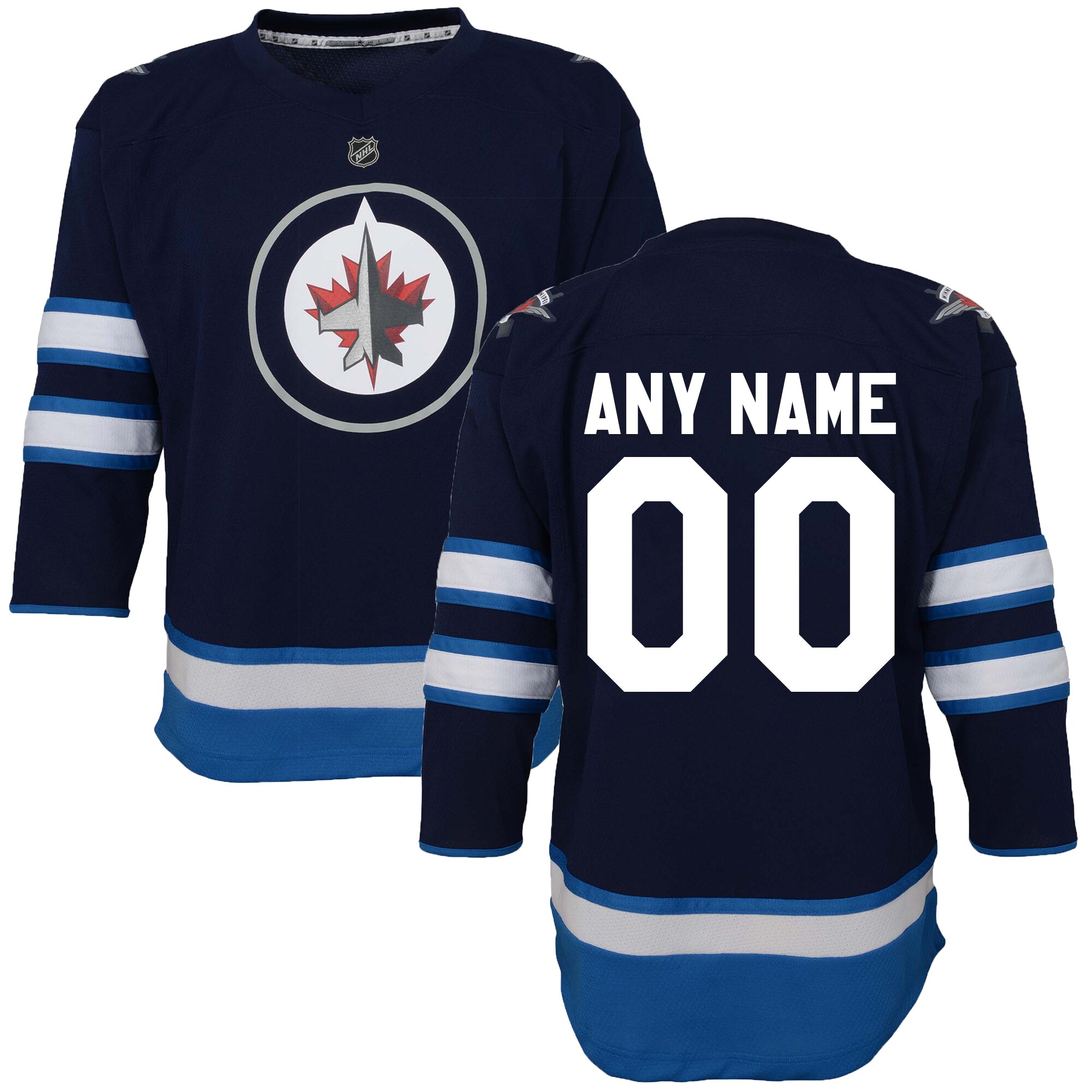 Winnipeg Jets Toddler Home Custom Jersey - Navy