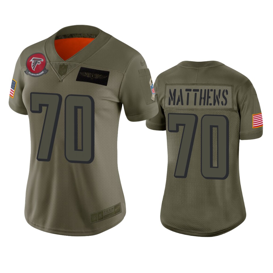 Women's Atlanta Falcons Jake Matthews Camo 2019 Salute To Service Limited Jersey