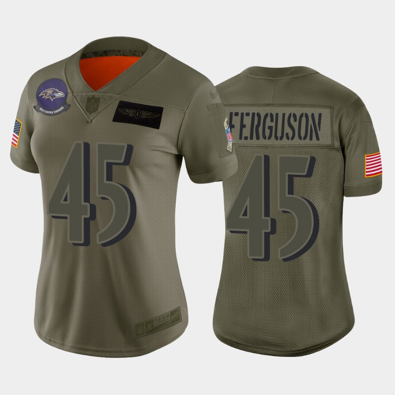 Women's Baltimore Ravens Jaylon Ferguson Camo 2019 Salute To Service Limited Jersey