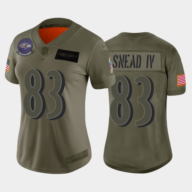Women's Baltimore Ravens Willie Snead Iv Camo 2019 Salute To Service Limited Jersey