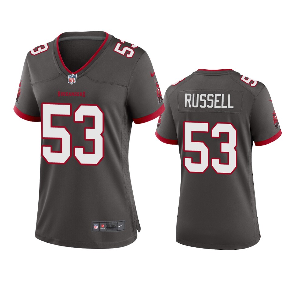 Women's Buccaneers Chapelle Russell Alternate Game Pewter Jersey
