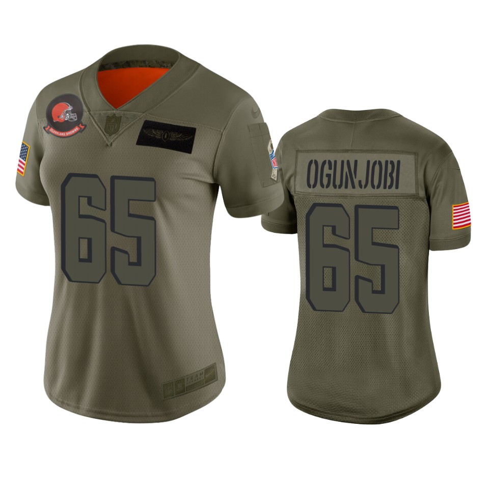 Women's Cleveland Browns Larry Ogunjobi Camo 2019 Salute To Service Limited Jersey