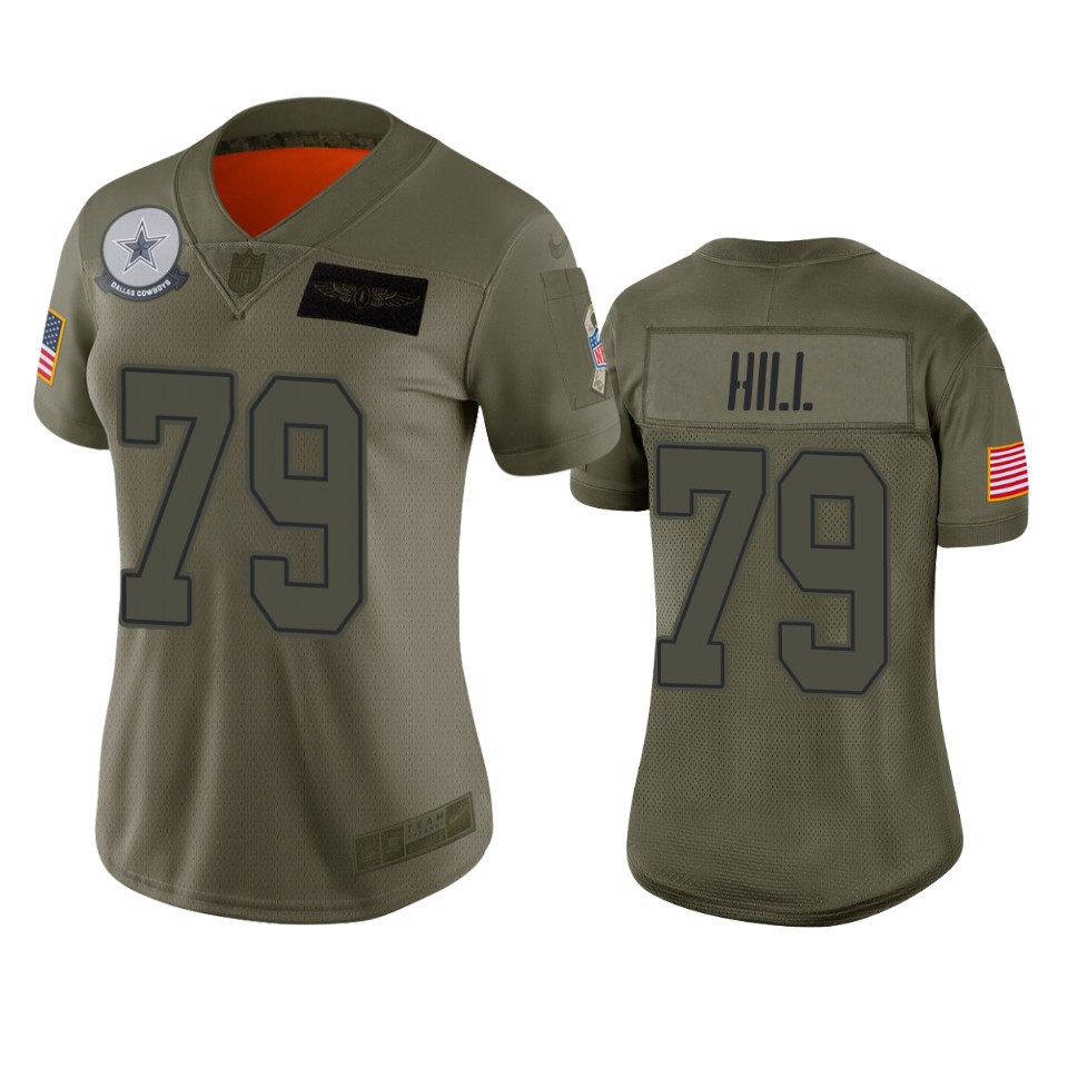 Women's Dallas Cowboys Trysten Hill Camo 2019 Salute To Service Limited Jersey