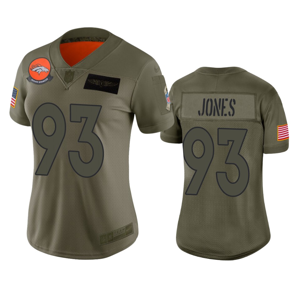 Women's Denver Broncos Dre'mont Jones Camo 2019 Salute To Service Limited Jersey