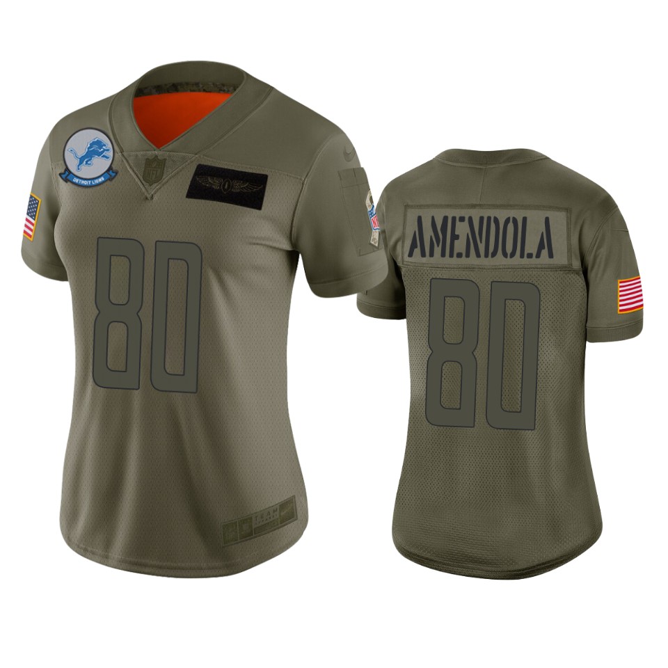 Women's Detroit Lions Danny Amendola Camo 2019 Salute To Service Limited Jersey