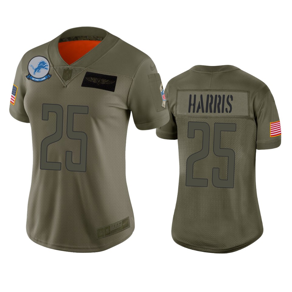 Women's Detroit Lions Will Harris Camo 2019 Salute To Service Limited Jersey