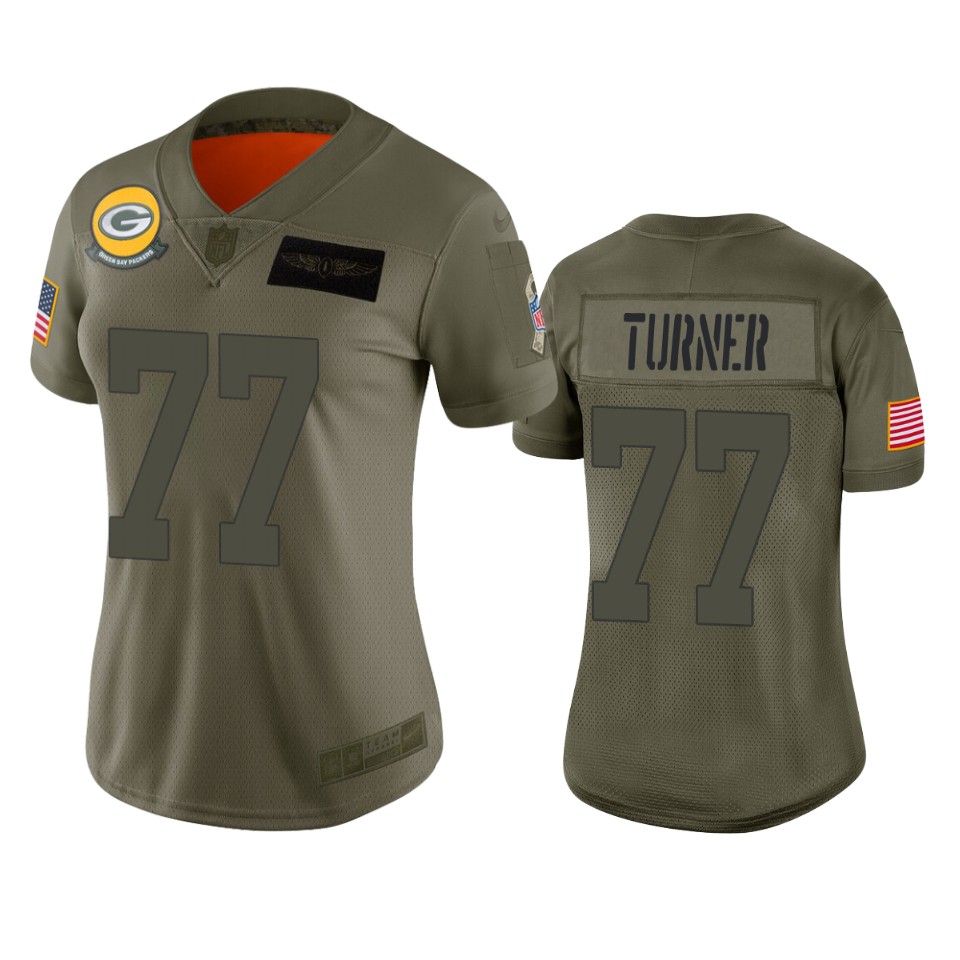Women's Green Bay Packers Billy Turner Camo 2019 Salute To Service Limited Jersey