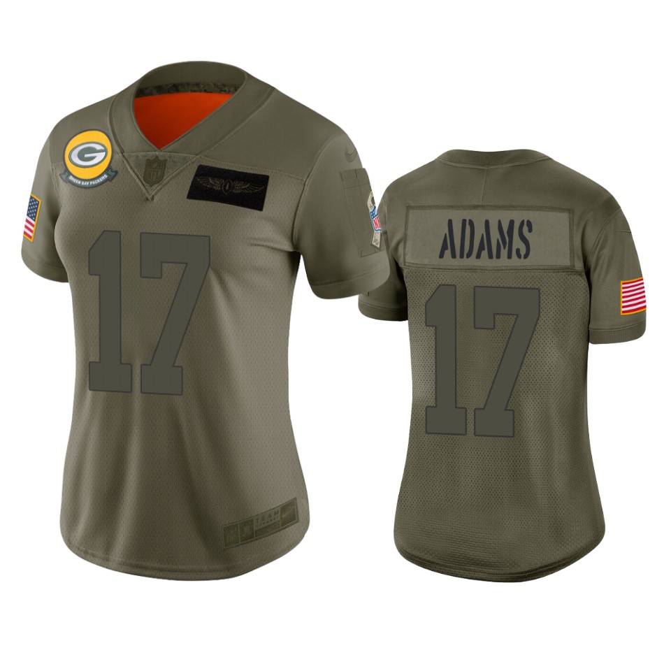 Women's Green Bay Packers Davante Adams Camo 2019 Salute To Service Limited Jersey