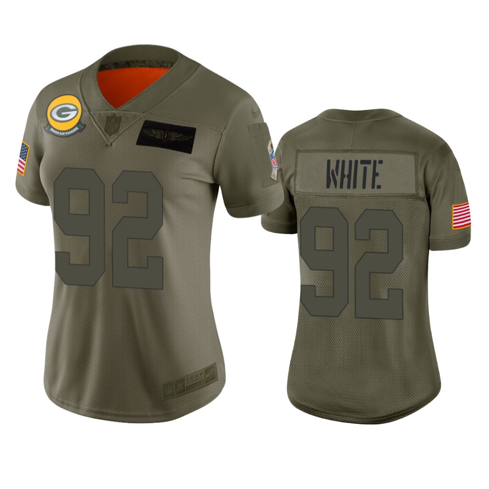 Women's Green Bay Packers Reggie White Camo 2019 Salute To Service Limited Jersey