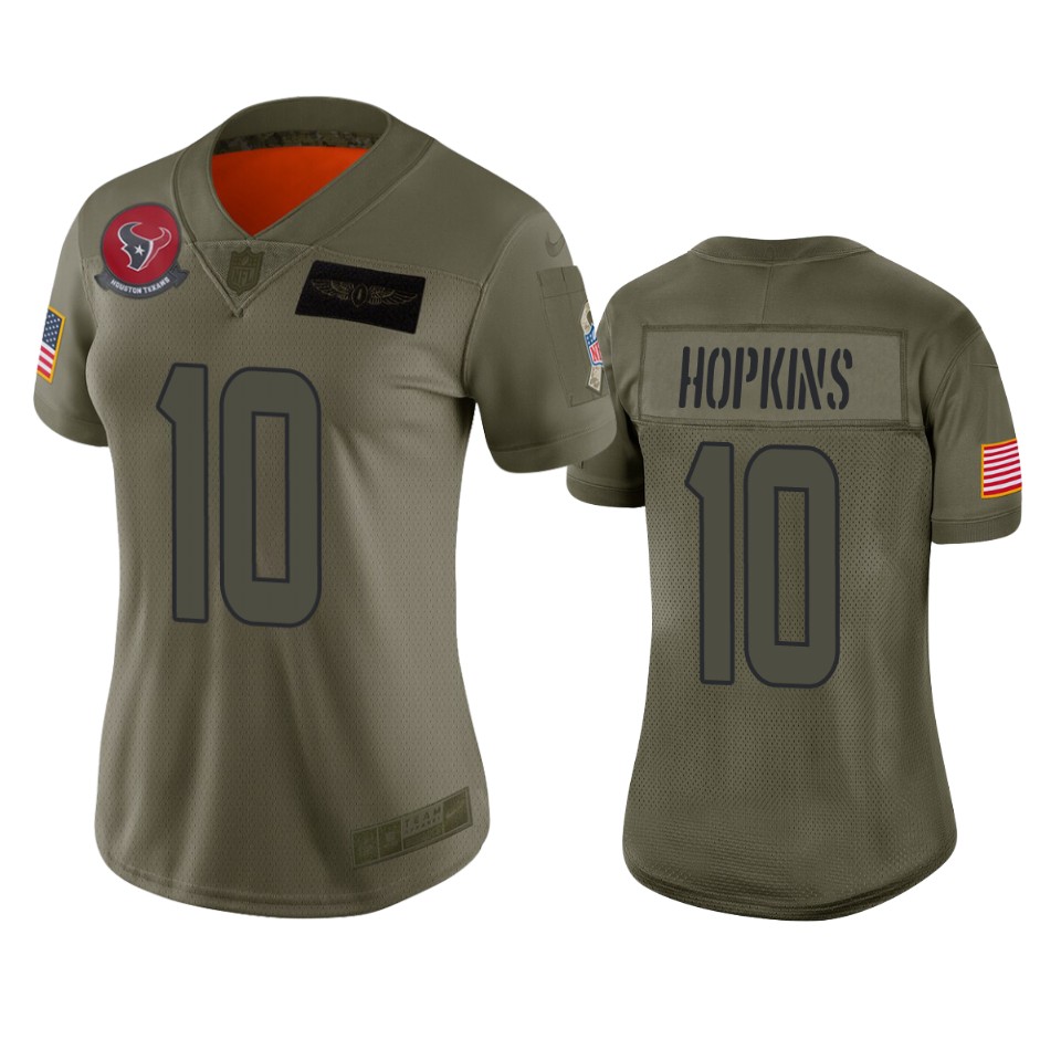 Women's Houston Texans Deandre Hopkins Camo 2019 Salute To Service Limited Jersey