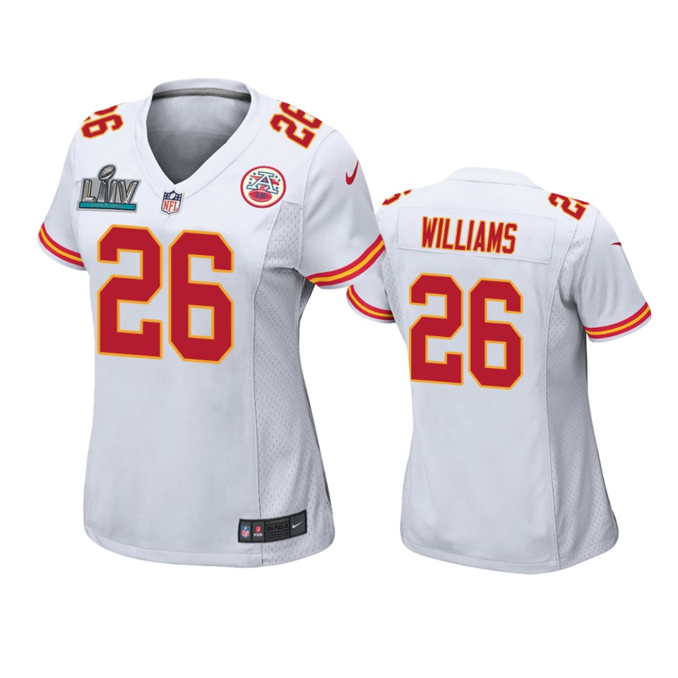Women's Kansas City Chiefs Damien Williams White Super Bowl Liv Game Jersey
