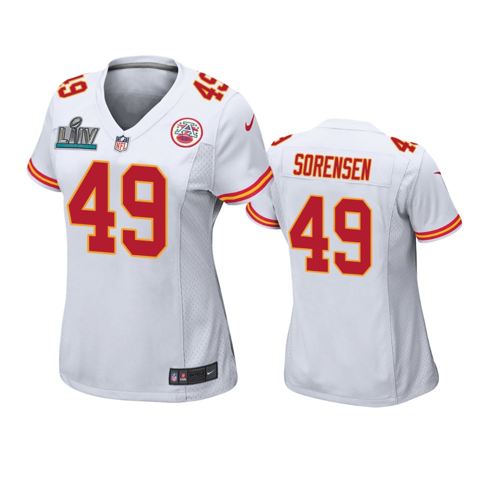 Women's Kansas City Chiefs Daniel Sorensen White Super Bowl Liv Game Jersey