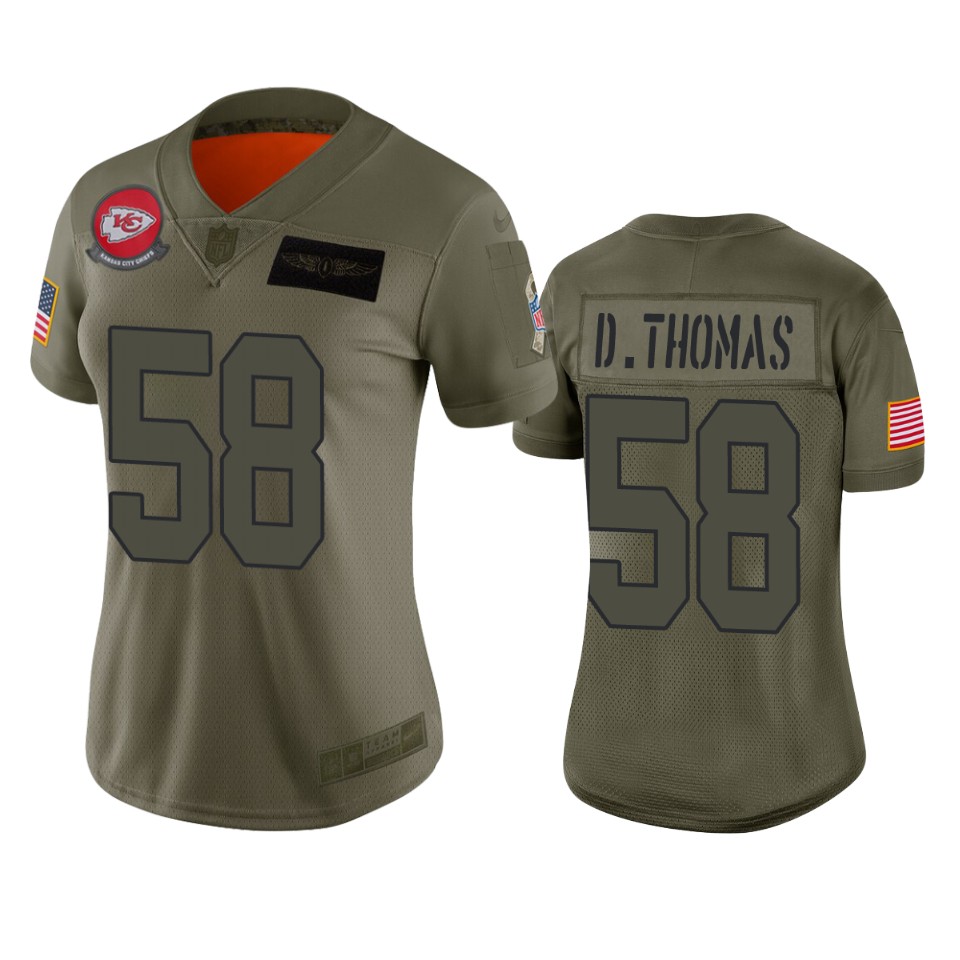 Women's Kansas City Chiefs Derrick Thomas Camo 2019 Salute To Service Limited Jersey